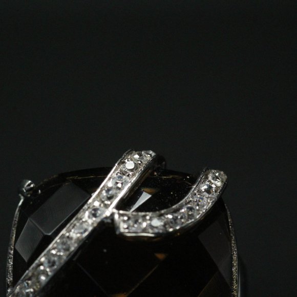 STERLING SILVER SMOKY QUARTZ CZ RING - Picture 3 of 11